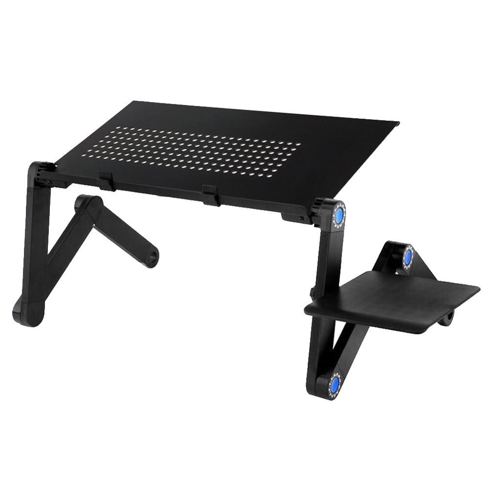 Adjustable Alloy Laptop Desks Portable Ergonomic Folding Computer Table Stand Foldable Desk Tray With Mouse Pad For Commercial: Black 02