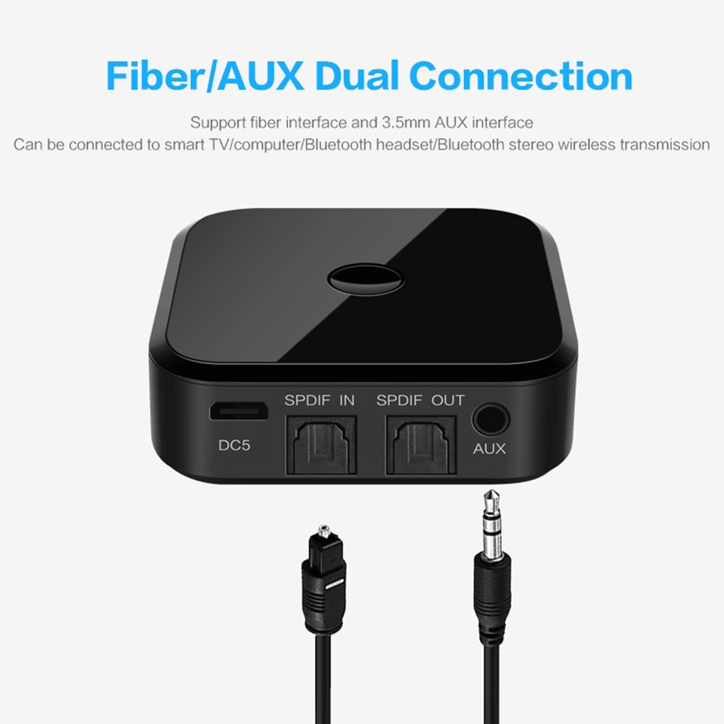 Bluetooth 5.0 Hd Audio Zender Ontvanger Ondersteunt 3.5Mm Aux Spdif Digitale Tv Draadloze Adapter