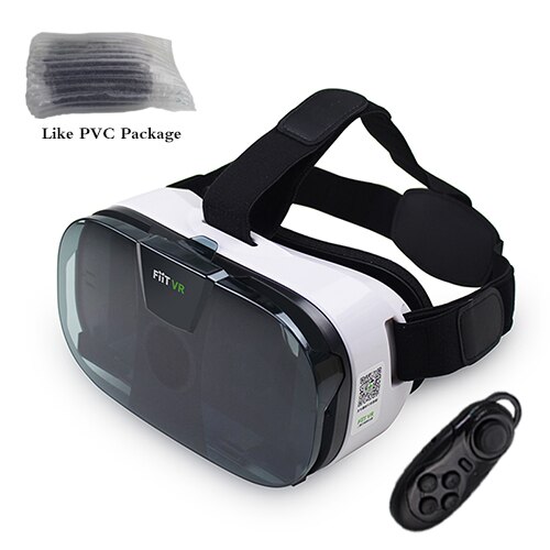 FIIT 2N VR Bril Headset 3D Doos Virtual Reality Bril Mobiele 3D Video Helm voor 4.0-6.5 Telefoon + smart Bluetooth Controller: add032