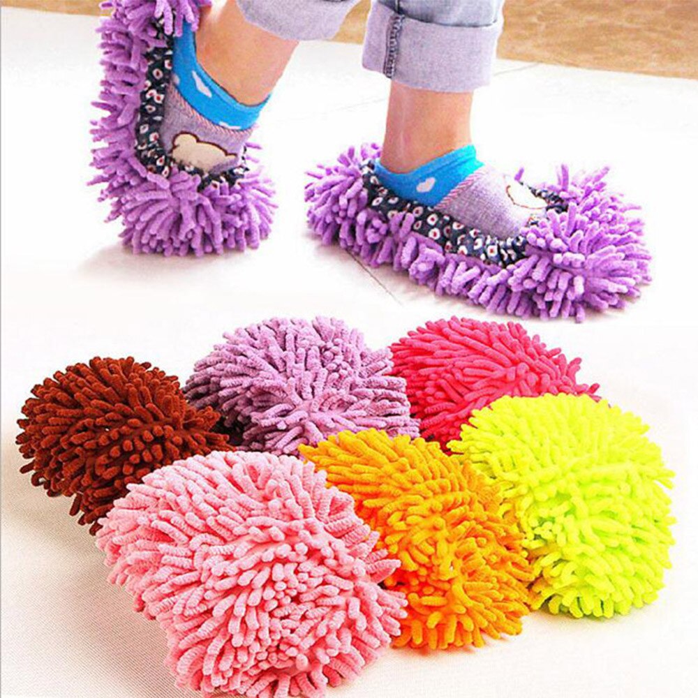 2pcs Convenient Dust Mop Slipper House Cleaner Lazy Floor Foot Dust Cleaner Grazing Slippers Microfiber Duster Cloth