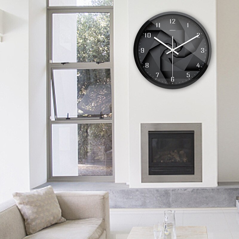 Airinou 3D Vortex Style Modern Glass And Metal Wall Clock Library Science Museum Or Company