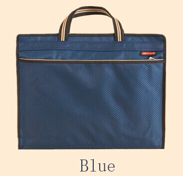 Bolsa de archivo de papel impermeable para maestro/marido/papá, tamaño grande, informal, libro de trabajo, revista, documentos, bolsa de portátil con mango negro simple: blue
