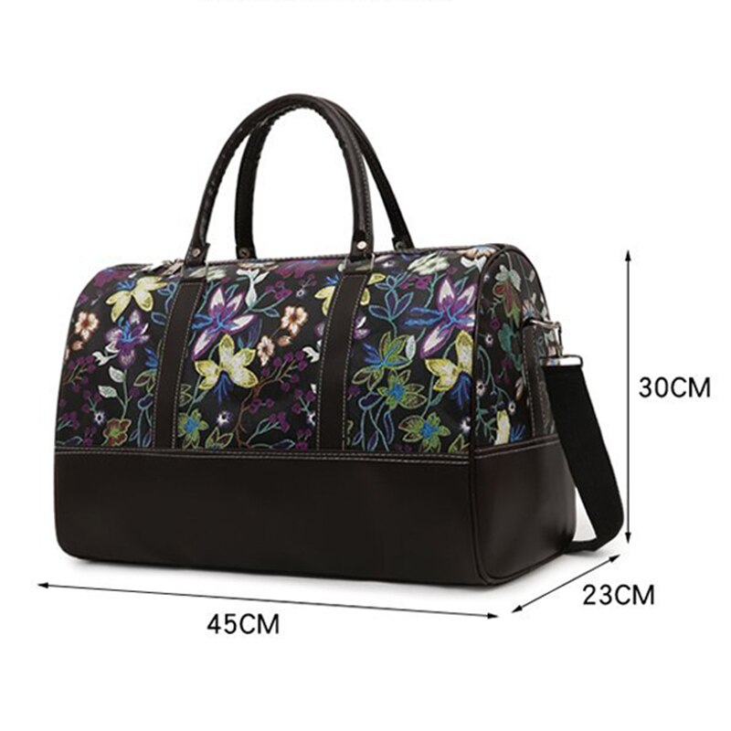 Bolso deportivo de gimnasio para Mujer, bolso de hombro para Yoga, Fitness, bolso de viaje, bolso de mano con bordado de flores, Bolsa de entrenamiento, bolso deportivo para Mujer XA305WD