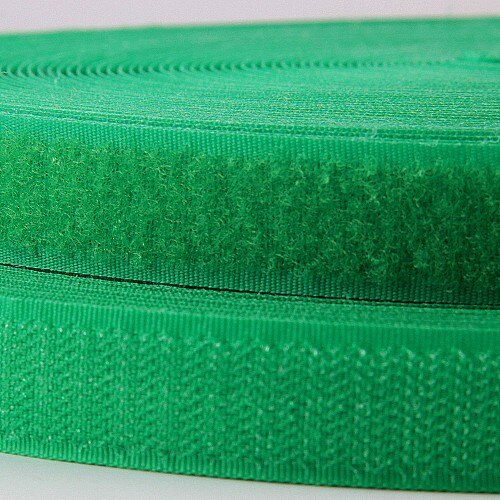 20mm*25 Yard Colorful Velcro Nylon Hook and Loop Tape Adhesive Fastener Sticke No Glue Garment Clothing Sewing Accessories: Green 25yards