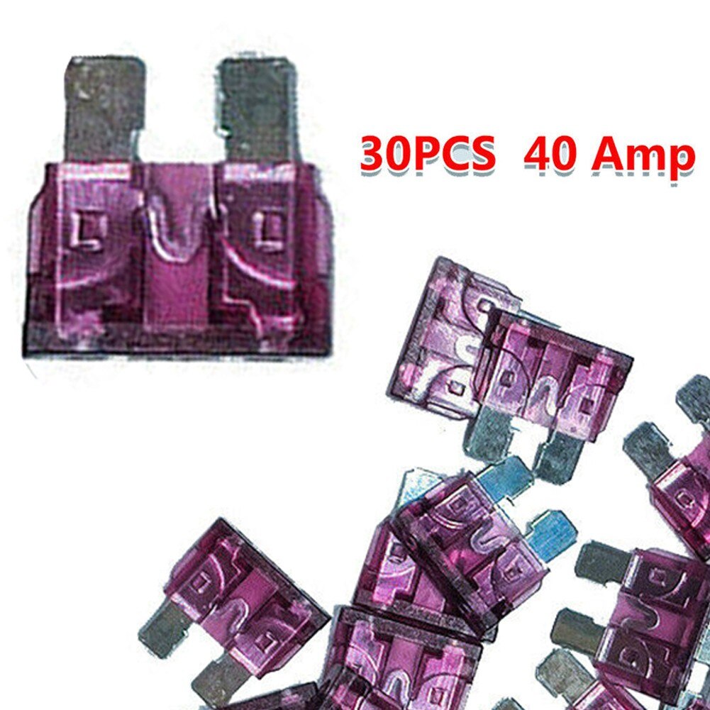 30PCS Mini ATC Blade Car Fuse 40A For Auto Car Truck SUV Audio Car Styling Auto Safety Blade Fuses Accessories