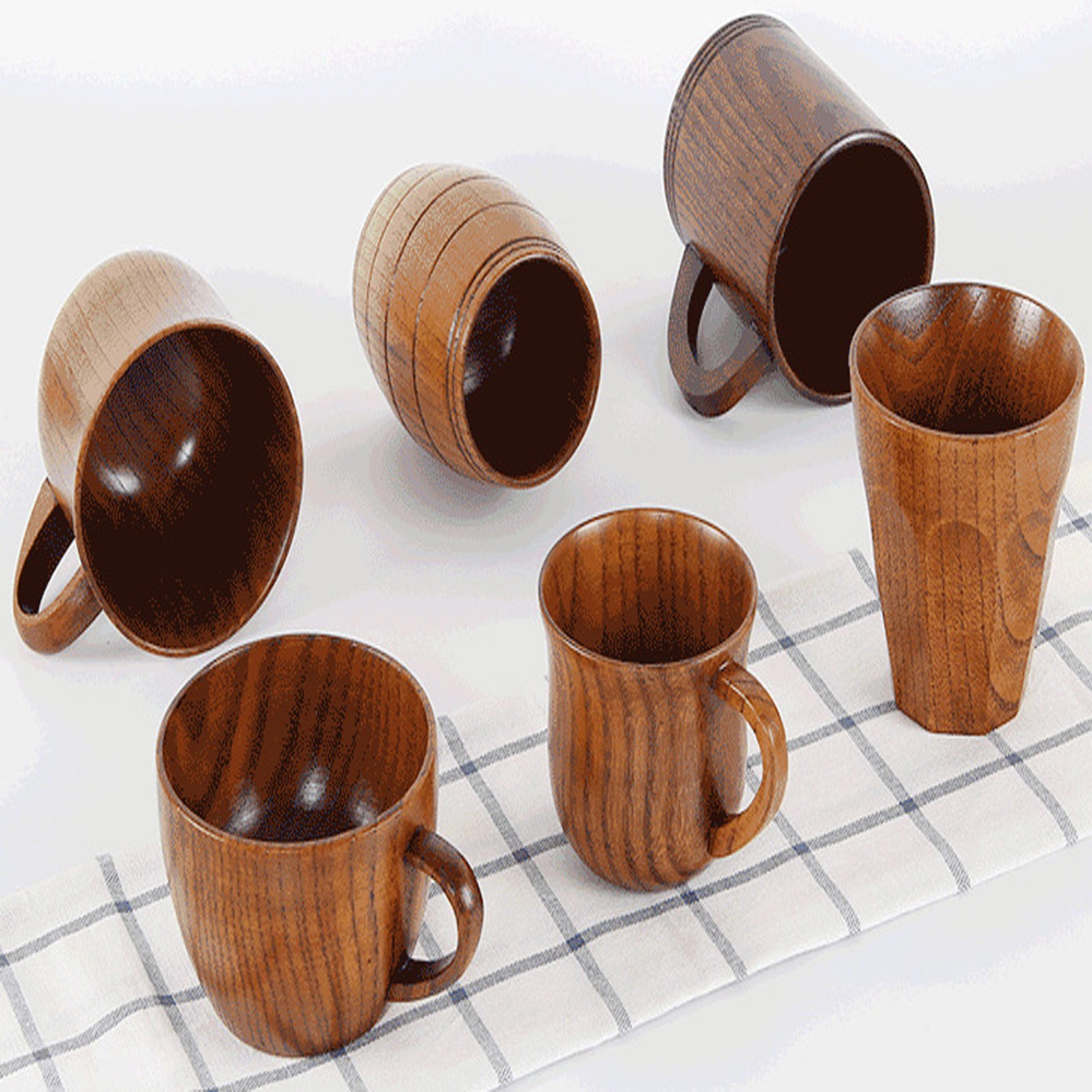Vasos grandes de madera para el vientre hechos a mano, tazas de madera Natural para Cerveza, Té, café, leche, agua, Bar de cocina, vasos,