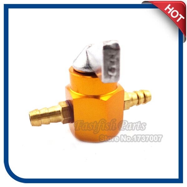 Gold 6mm Gas Petrol High-quanlity CNC Fuel Tap 1/4" Inline Petcock Valve For Motorcycle ATV Quad