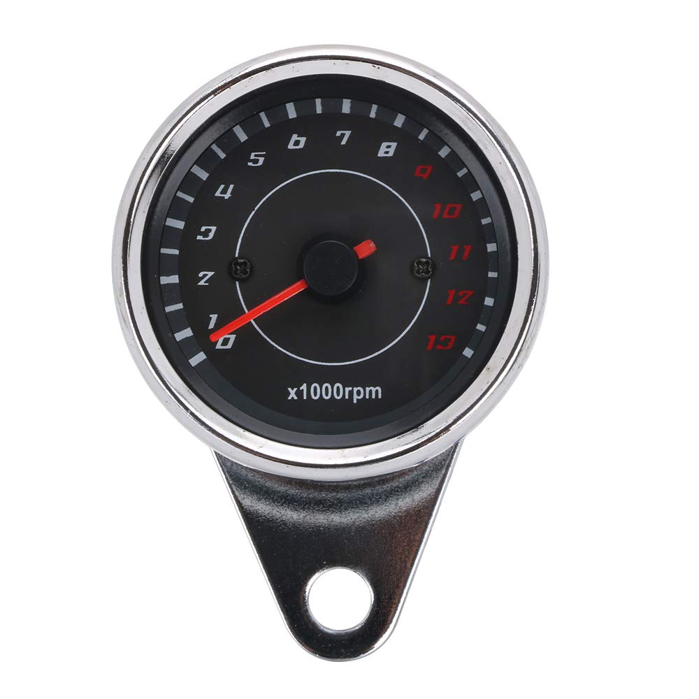 LED 13000Rpm Motorcycle Tachometer Scooter Analog 12V ATV Motor Rev Counter Tacho Meter Gauge: Chrome