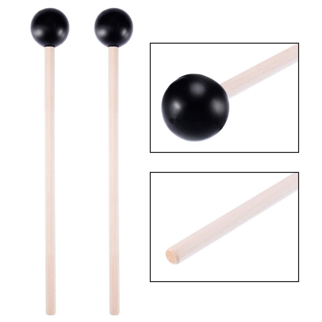 Pack of 2 Rubber Marimba Hammer Drum Sticks Xylophone Mallet Drumsticks Percussion Instrument Parts for Adults