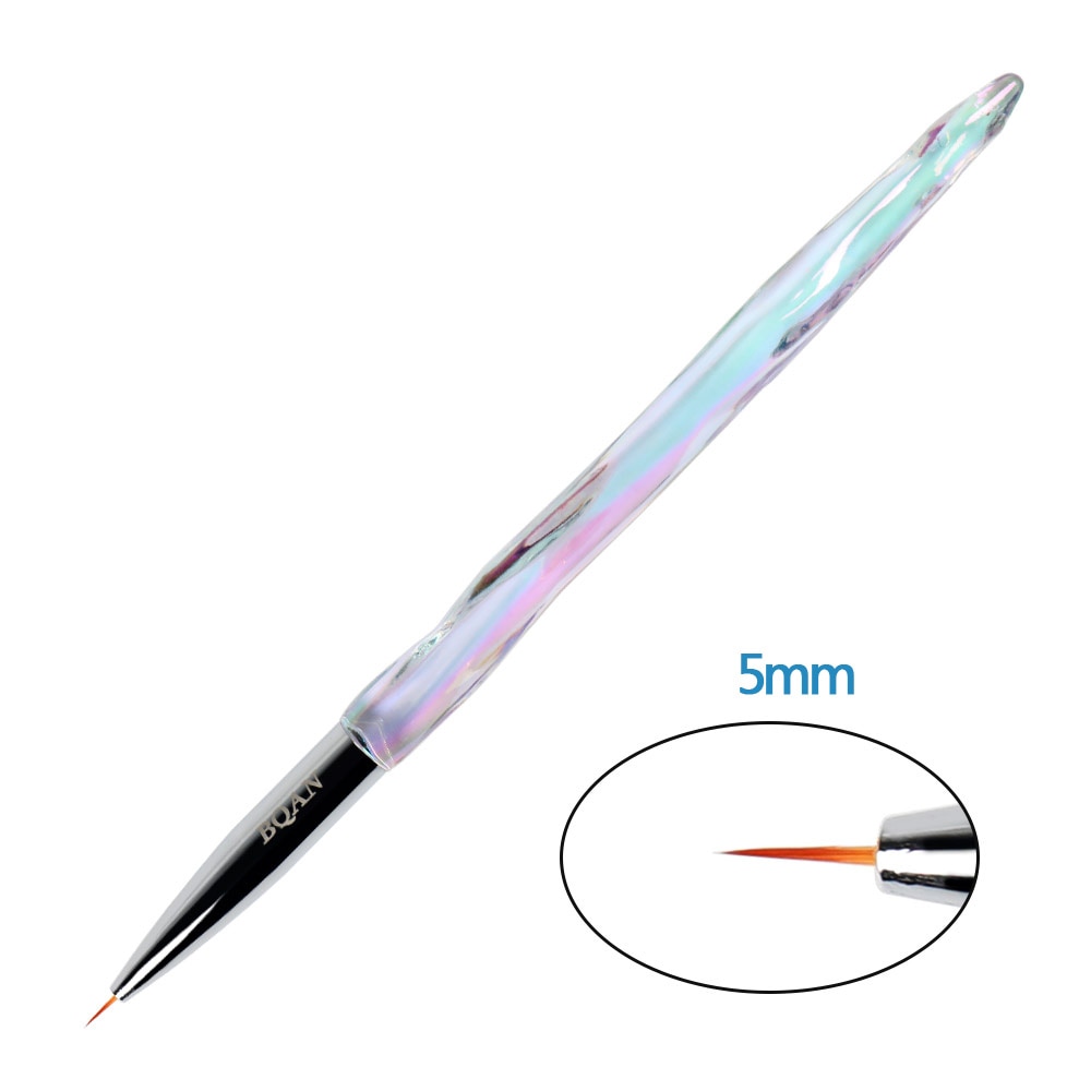 ANGNYA 12 #14 # Acryl Nagel Pinsel Gewellt Kolinsky Zobel Nagel Kunst UV Gel Baumeister Manikübetreffend Pinsel Flache Runde diamant Gradienten Griff: 5mm