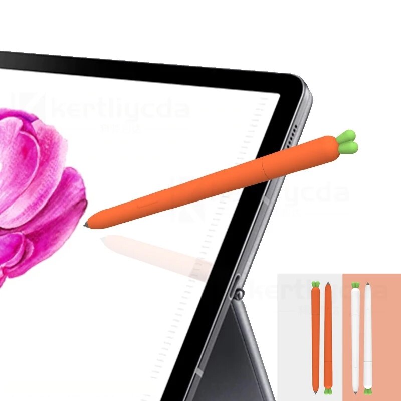 Carrot Vegetable Model Soft Case Silicone Cover For Samsung Galaxy Tab S Pen S6 Lite S7 Tablet Stylus Pencil Casing