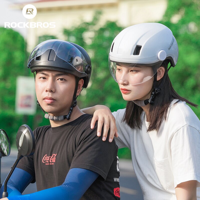 Rockbros Elektrische Fiets Helm Mannen Vrouwen Mtb Racefiets Helm Met Bril Motercycle Veiligheid Helm Bescherming Fietshelm