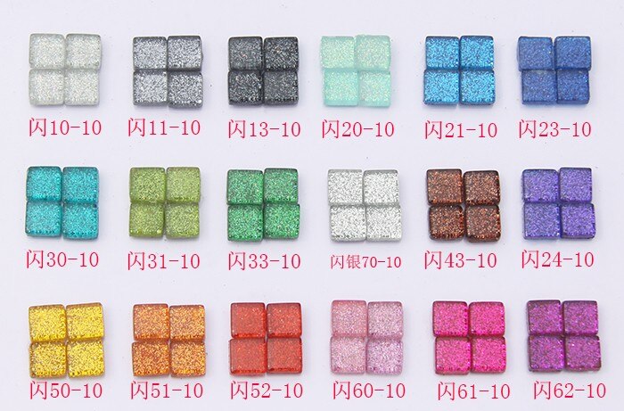 Cuentas de mosaico con purpurina para adultos, mosaico artístico de mármol, material artesanal hecho a mano, hobby, DIY, OEM, 1cm, 1000 Uds./1000g/LotMix