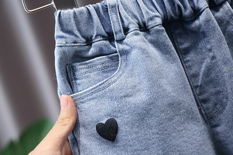 1 2 3 4 5 6 anni vestiti per bambini per bambina amore pantaloni in denim per bambini primaverili abbigliamento per bambini per bambini pantaloni per jeans con elastico per bambini