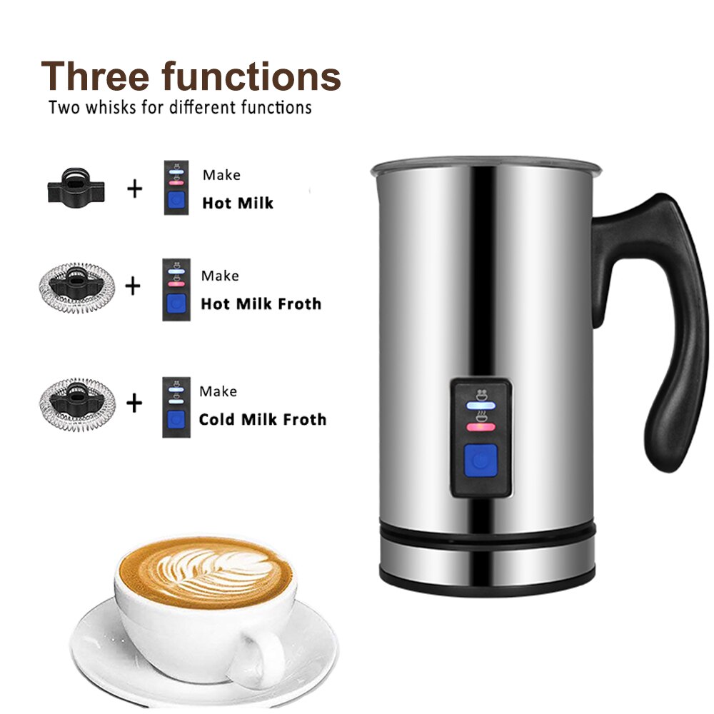 304 Stainless Steel Electric Milk Frother Creamer Heater Milk Foam Machine Steamer Cappuccino Bubble Coffee Latte Maker 500W