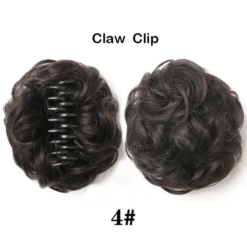 Sunslymei synthetischer Haarknoten zum Anklipsen, Chignon-Haarteil, lockige, unordentliche Pferdeschwanz-Haarverlängerungen, Scrunchie-Haarteile für Frauen: 1B/30HL