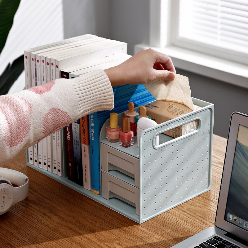 multifunctional home desk portable bookshelf office stationery magazine drawer folder storage rack