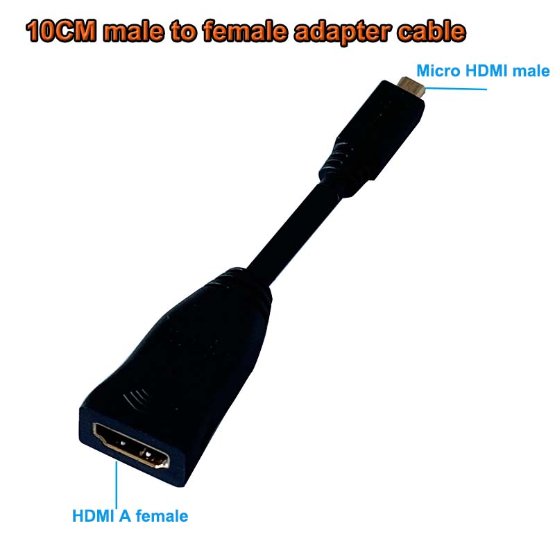 Micro HDMI Cable to HDMI 4K 60Hz Short HDMI to Micro HDMI adapter Cable for Gopro Hero Tablet Camera portable Screen Laptop: black