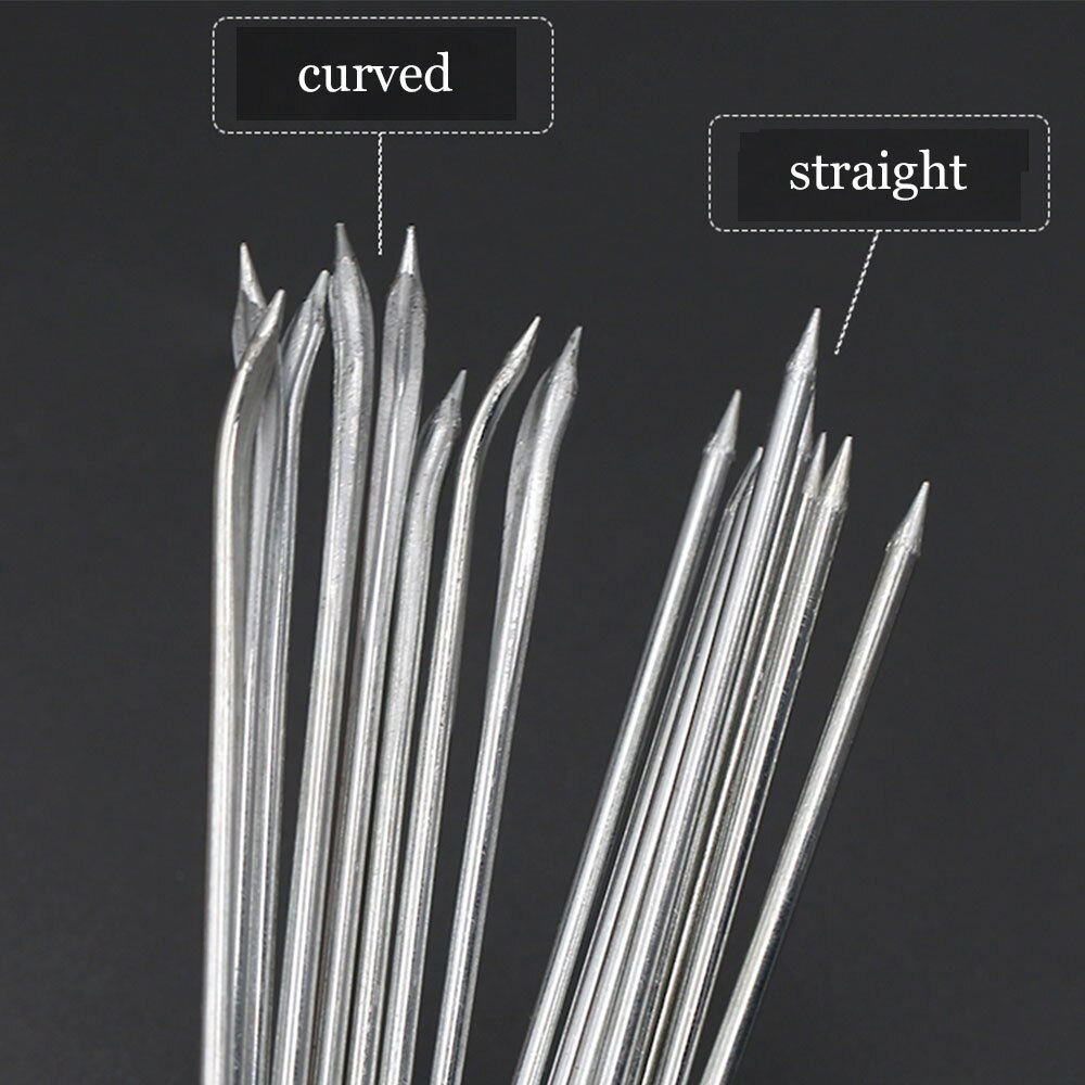Agujas de ojos grandes para costura de cuero, herramienta curva de cuerda, para coser a mano, 2 unidades