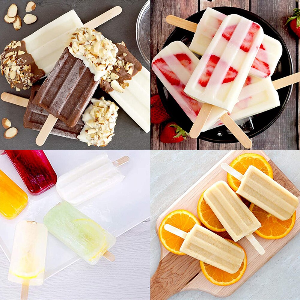 Ice Lolly Mold Kitchen Ice Cube Molds Silicone Ice Cream Tray Ice Pop DIY Maker Lid Children Family Kitchen Supplies Bar Tools