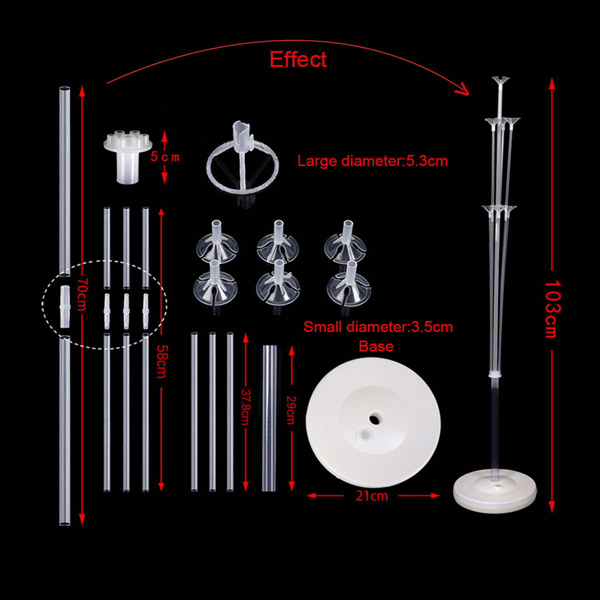 Supporto per palloncini di compleanno Supporto per palloncini Supporto per palloncini Tubi per bastoncini per palloncini Decorazione per feste di compleanno per matrimoni bambino doccia per bambini