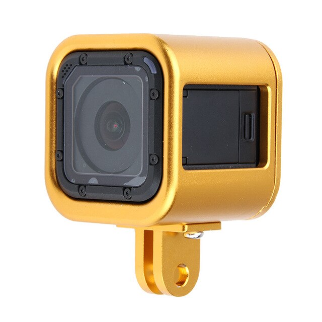 Funda Carcasa protectora de aluminio CNC para GoPro Hero 4/5, accesorios de Cámara de Acción de deporte: Color dorado