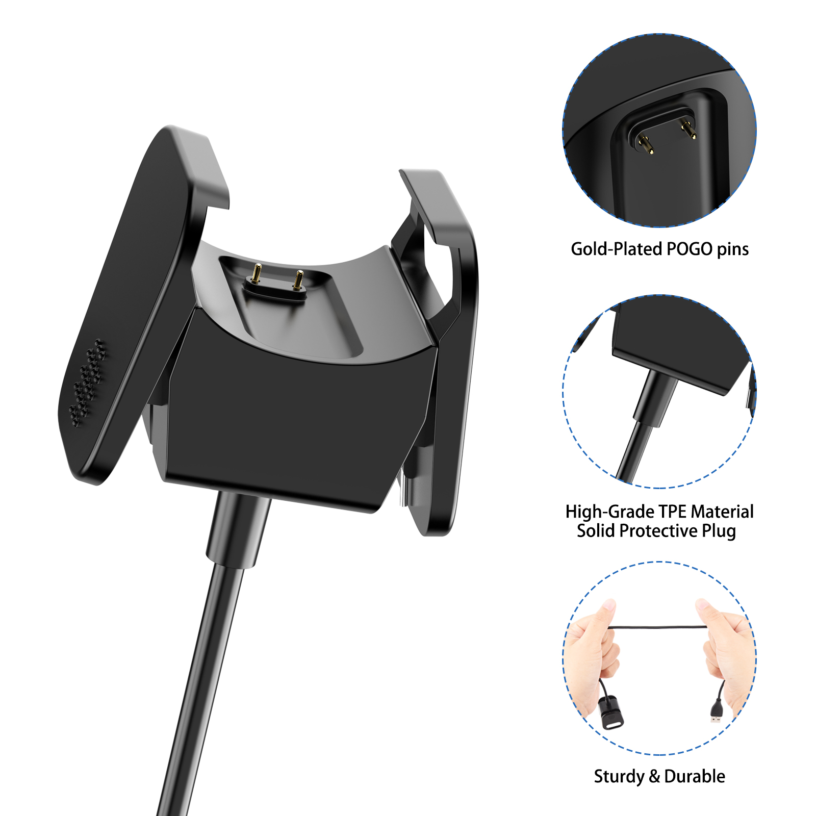 USB-kabeloplader voor Fitbit Charge 3/Charge 4 Opladen USB-kabel Dock Vervangbare oplader voor Fitbit Charge 4 3 Dock-adapter