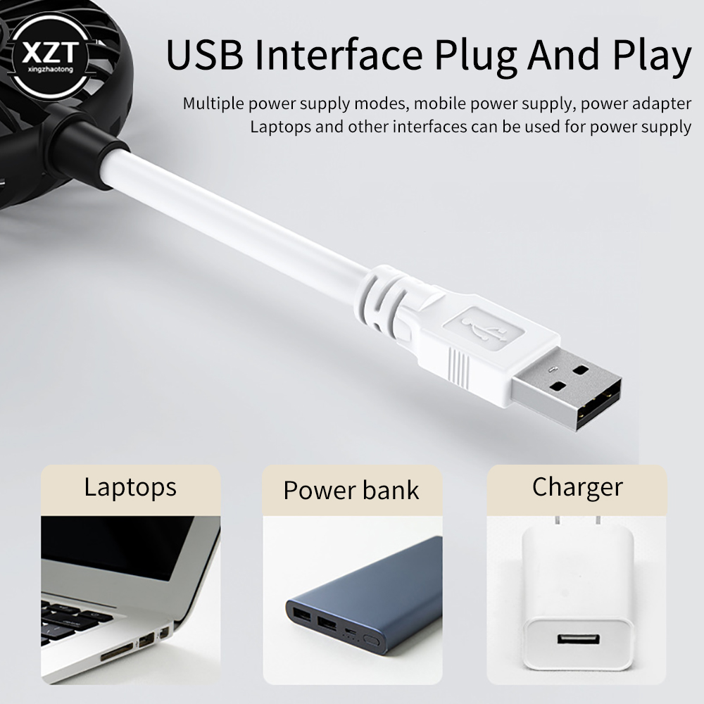 Portable USB Fan Air Cooler Fan Summer Camping Office Table Fan Ventilador Mini USB Cooling Fan For Power Bank Notebook Computer