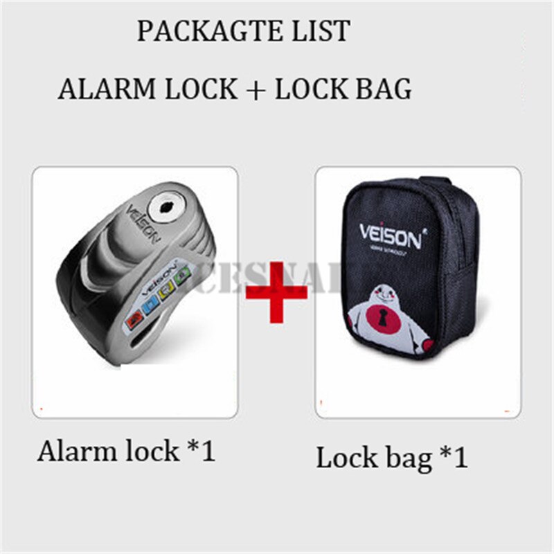 Veison motorfiets alarm waterdicht fietsalarm quad slot scooter schijfrem fietsslot motorfiets anti-diefstal motopadlock accessoires: Legering sl c set