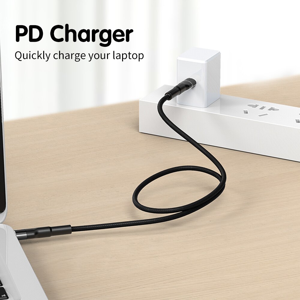 Anmone usb tipo c para usb tipo c cabo pd carregador 60 w cabo usb c para xiaomi redmi carga rápida cabo para computador portátil tipo c fio