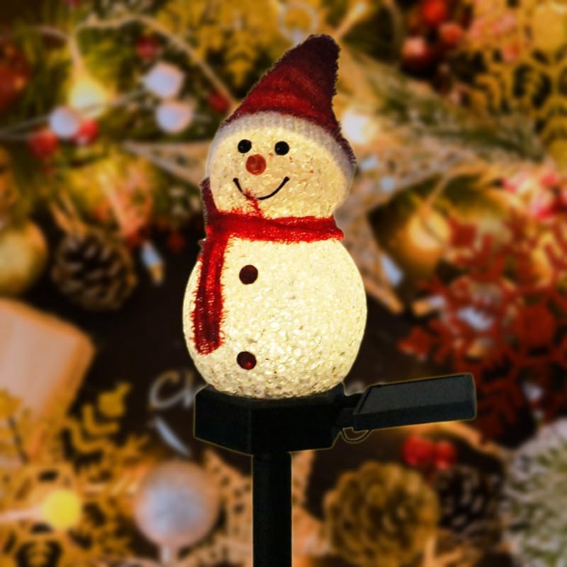 Weihnachtsdekorationen Licht Solarlicht Schneemann Weihnachten draussen Solarbetriebene Pfähle Lichter für Flur Terrasse Rasendekoration: Ursprünglich Titel