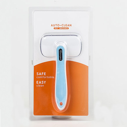 Brosse anti-poils pour chiens et chats, peigne auto-nettoyant, élimination des poils des animaux de compagnie, accessoire de toilettage: blue