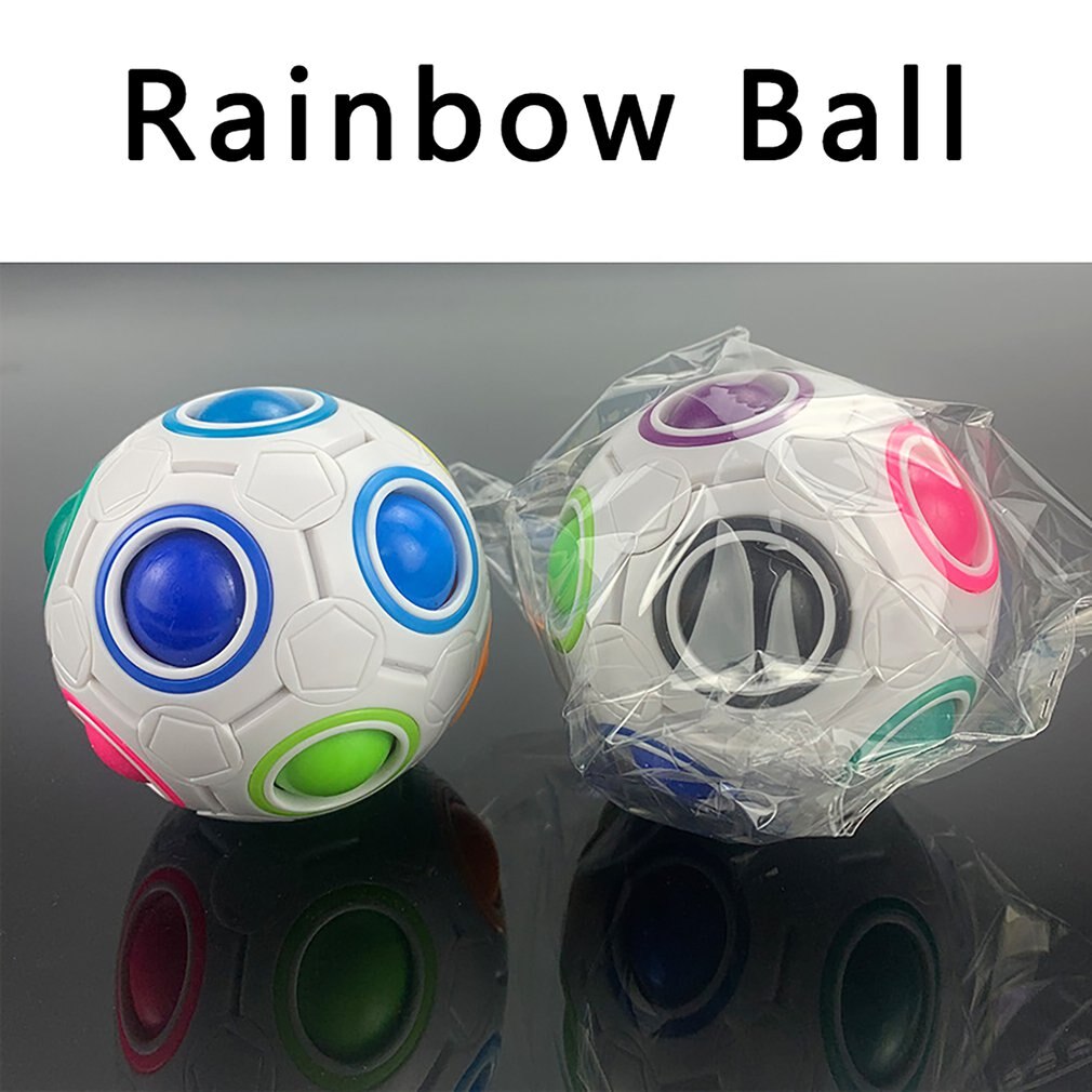 Magic Cube Ball Antistress Rainbow Football Puzzle Kids Toys 12 Holes For Children Stress Reliever Toy