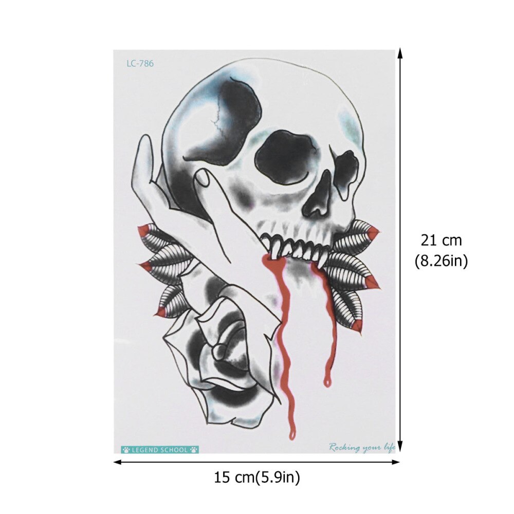 10Pcs Waterproof Body Arm DIY Large Decals Sticker for Men