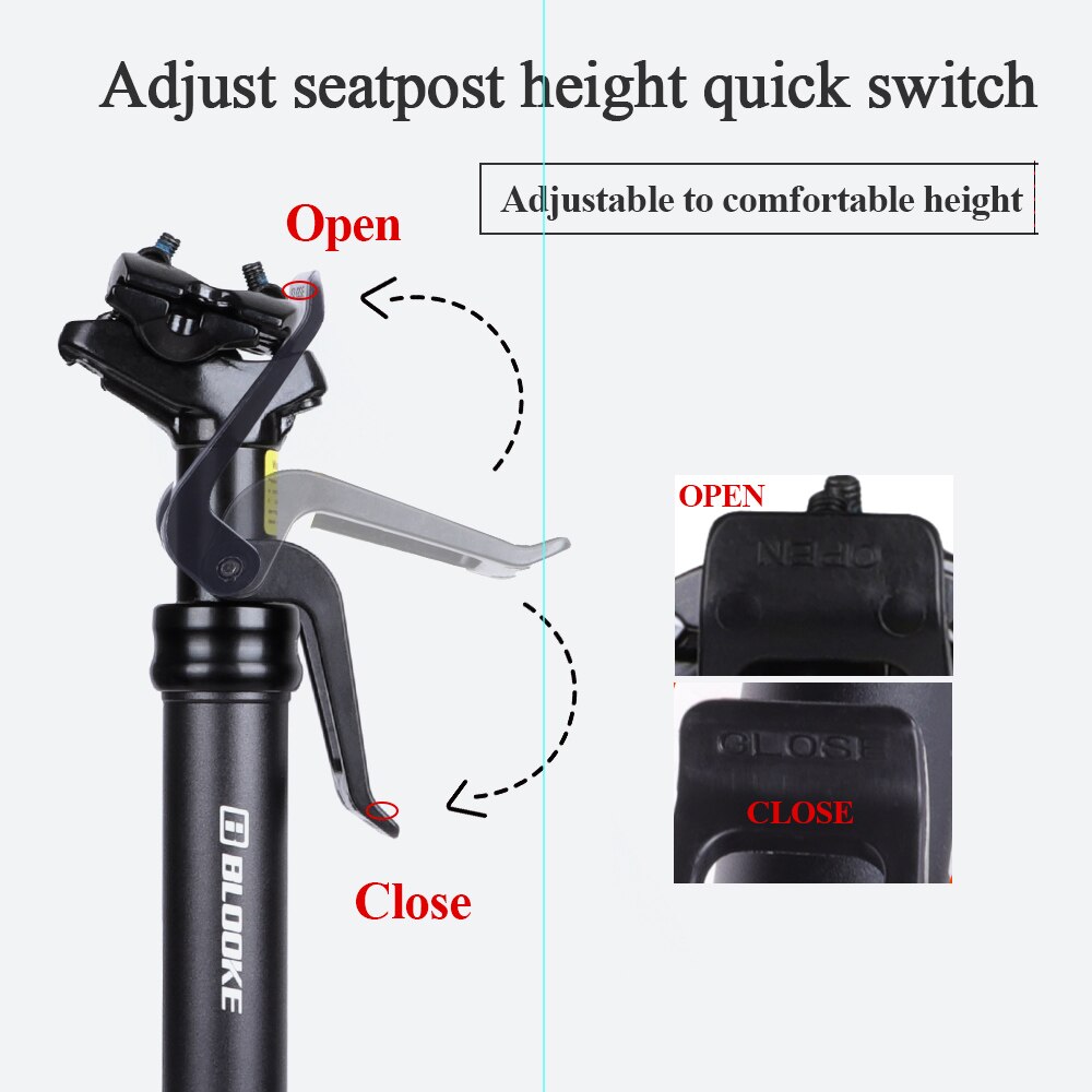 Blooke Fiets Zadelpen Dropper Aanpassing Hoogte Kaliber 30.9 31.6Mm Aluminium Mtb Mountainbike Hydraulische Zitbuis