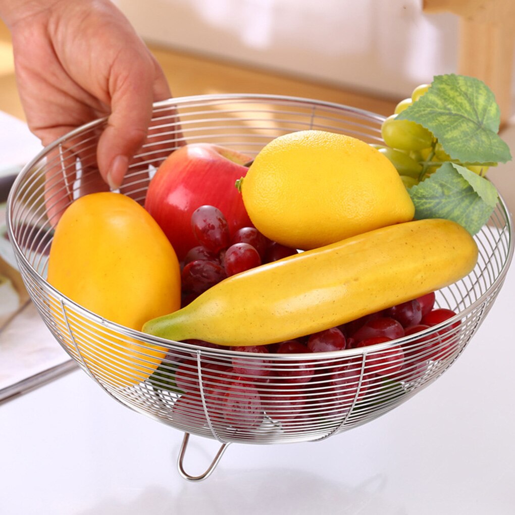 Acier inoxydable panier à fruits légumes crépine égouttoir métal maille bol cuisine égouttoir outil