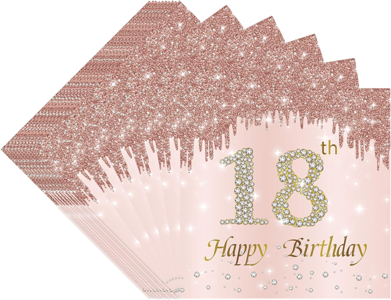 20Pcs Birthday Napkins 18th 30th 40th 50th 60th Rose Gold Pink Birthday Women Paper Tissues Birthday Party Anniversary Decorat: Deep Sapphire