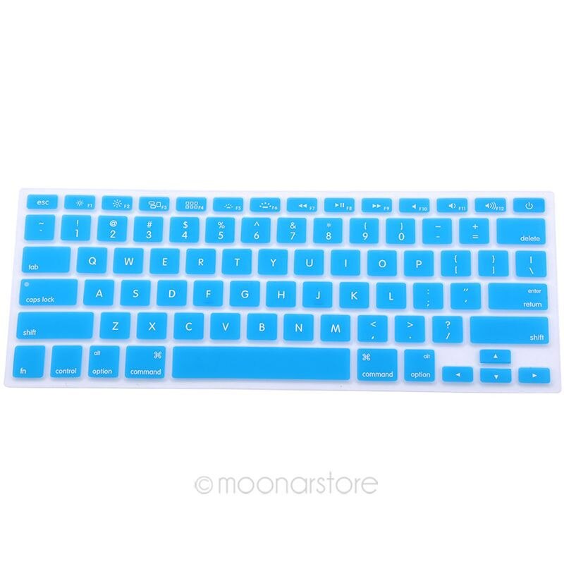 Soft durable keyboard stickers 9 Colors Silicone Keyboard Cover Skin for Apple Macbook Pro MAC 13 15 Air 13 US model: Blue