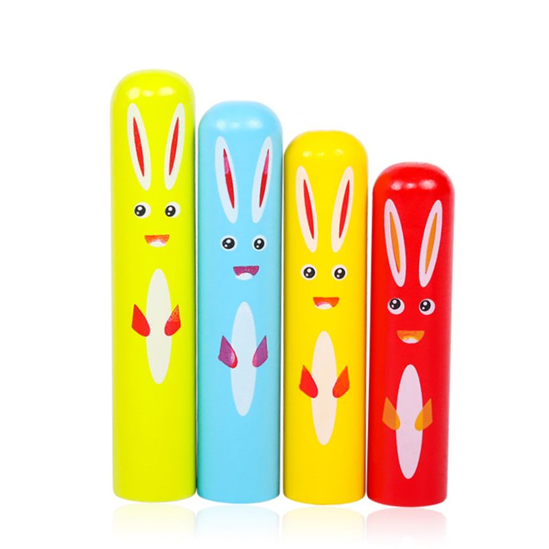 Wood Rabbit Pop_up Toy Tap Bounce Stick Baby Kids Education Toy