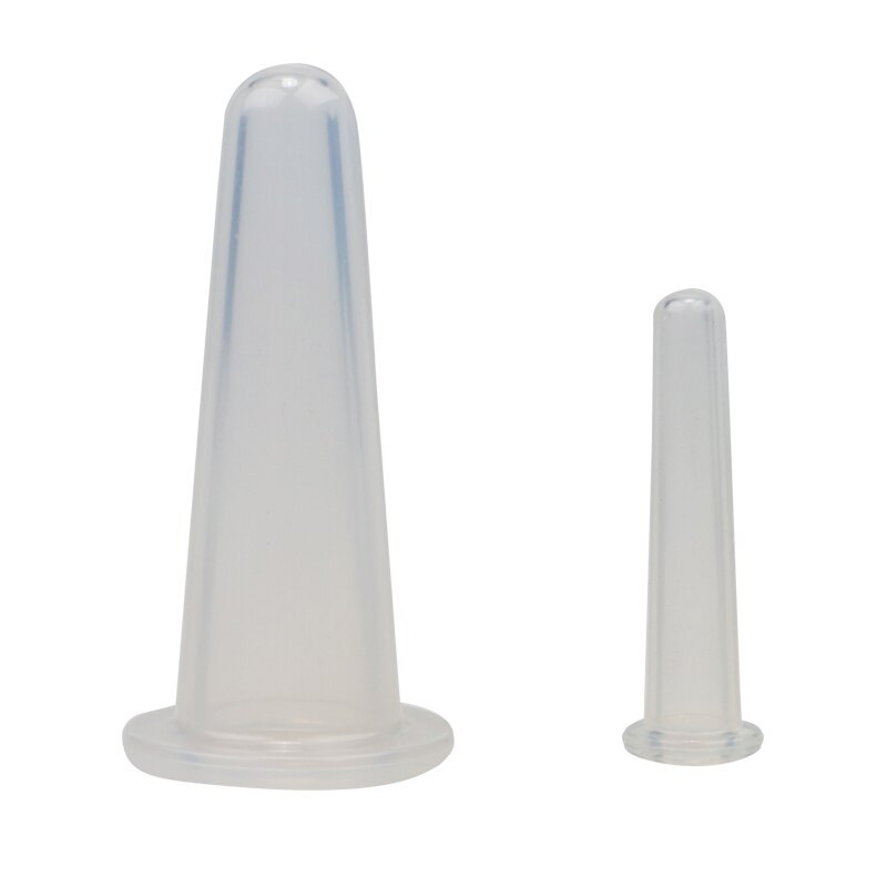 4Pcs Pot Siliconen Vacuüm Cupping Blikjes Voor Massage Ventouse Anti Cellulite Zuignappen Gezicht Lichaam Pijn Massage Masajeador: 2PCS Clear
