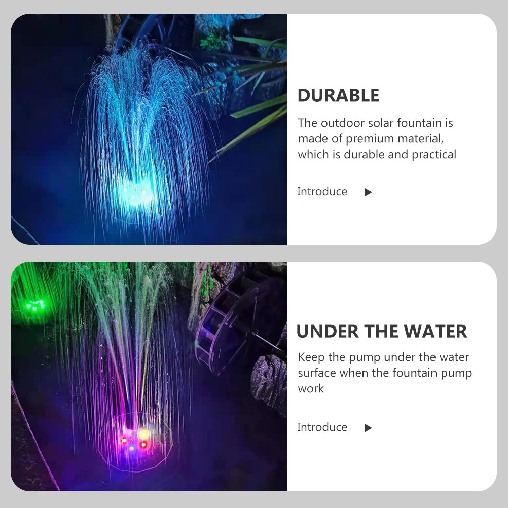 1 Set Water Floating Solar Powered Fountain Floating Decorative Fountain Pump