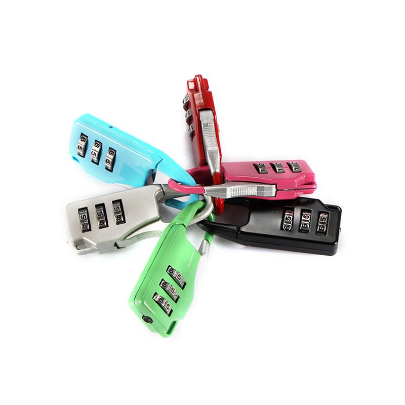 Anti-Theft Locks 3 Dial Digit Password Combination Padlock Suitcase Metal Code Lock Mini Coded Keyed Multi Colors Safe