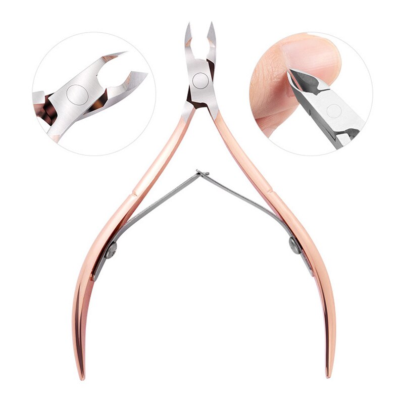 2Pcs/Set Stainless Steel Nail Art Cutter Scissor 2 Ways Cuticle Clipper Pusher Dead Skin Remover Kit Manicure Pedicure Tools