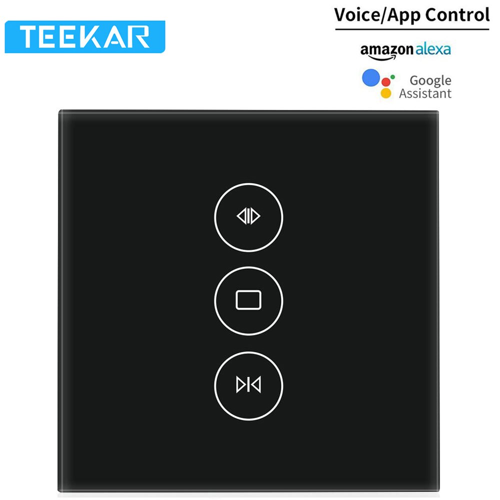Teekar-rideau intelligent WiFi | Interrupteur de rideau, vie intelligente Fr, aveugle électrique, volet roulant, fonctionne avec Alexa Google Home, noir
