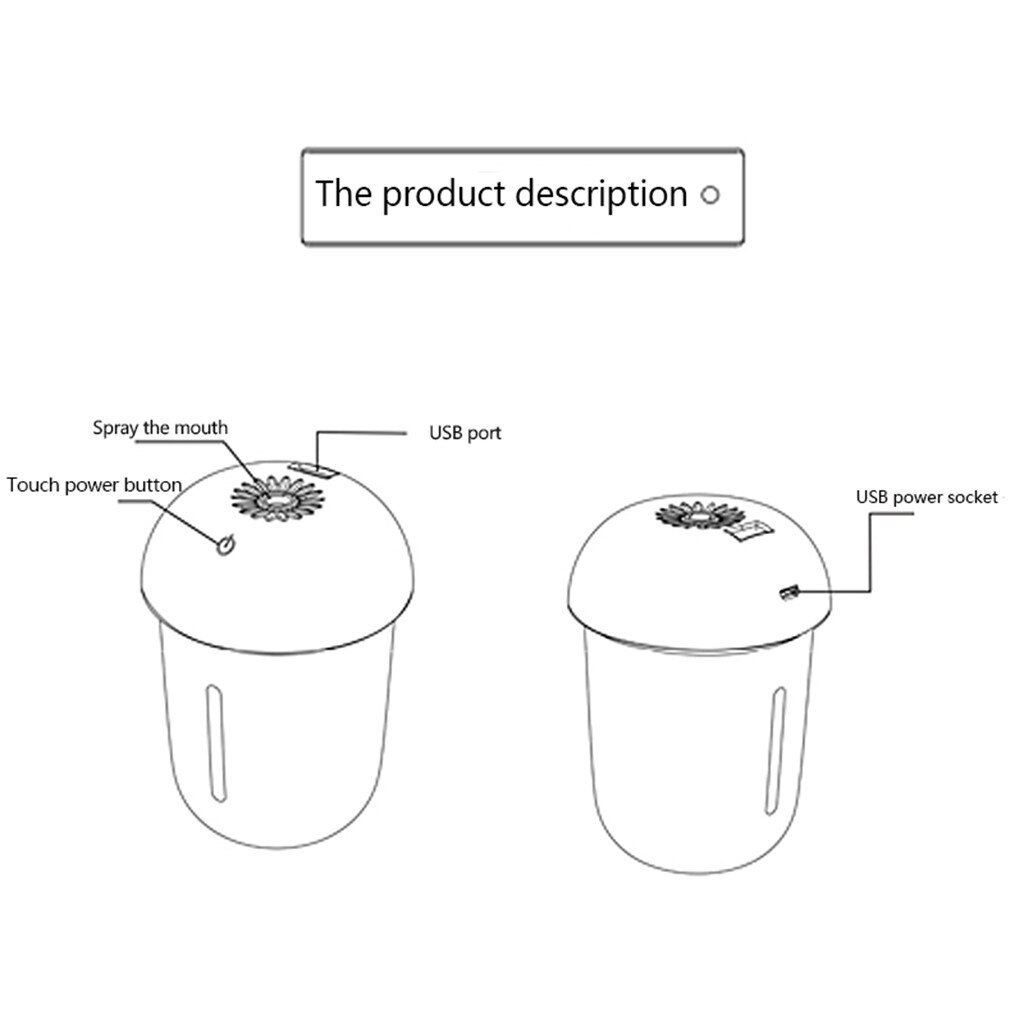 Draagbare mini-thuis-usb-luchtbevochtiger, luchtreiniger, verstuiver, luchtreiniger, diffuser, mar 4 usb-luchtbevochtiger, gebruiksaanwijzing, usb-interface
