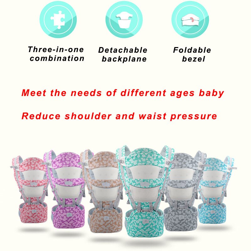 Ademende ergonomische draagzak, heupdrager, draagbare kangoeroe, babyrugzak voor het dragen van kinderen, draagdoek voor baby's