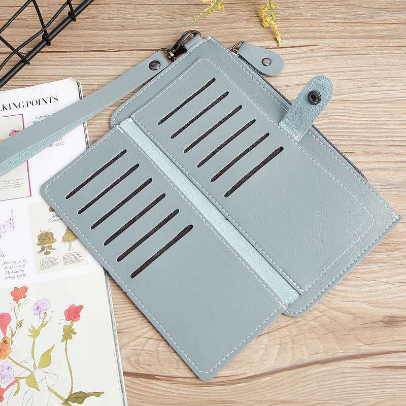 Style Women Casual Solid Clutch Long Wallet Purse Ladies Zipper Hasp Phone Card Holder