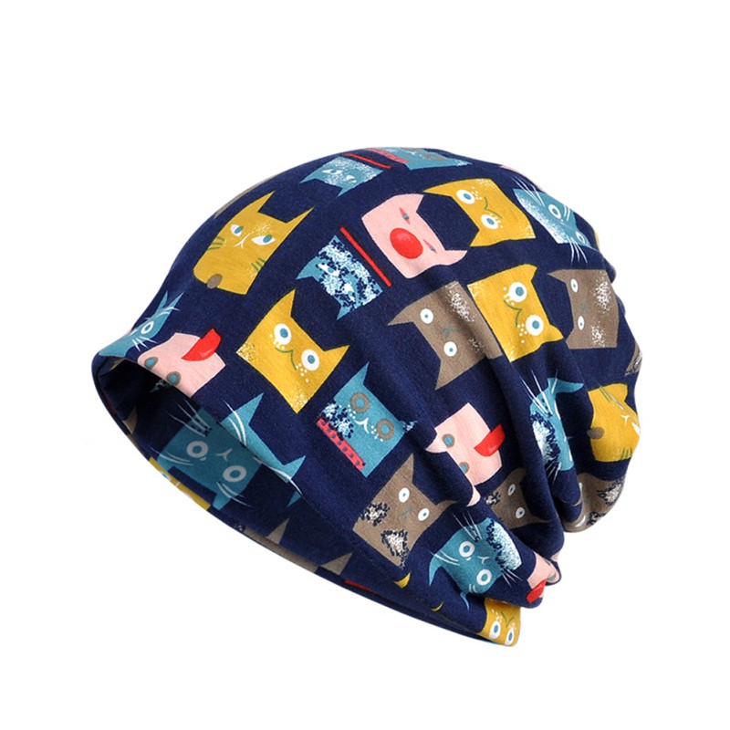 Herbst Winter Laufen Deckel Schal Einfache Stil Katze Gedruckt Atmungsaktives strecken Hütte Hals Wärmer Wandern Reise Hüte: BL