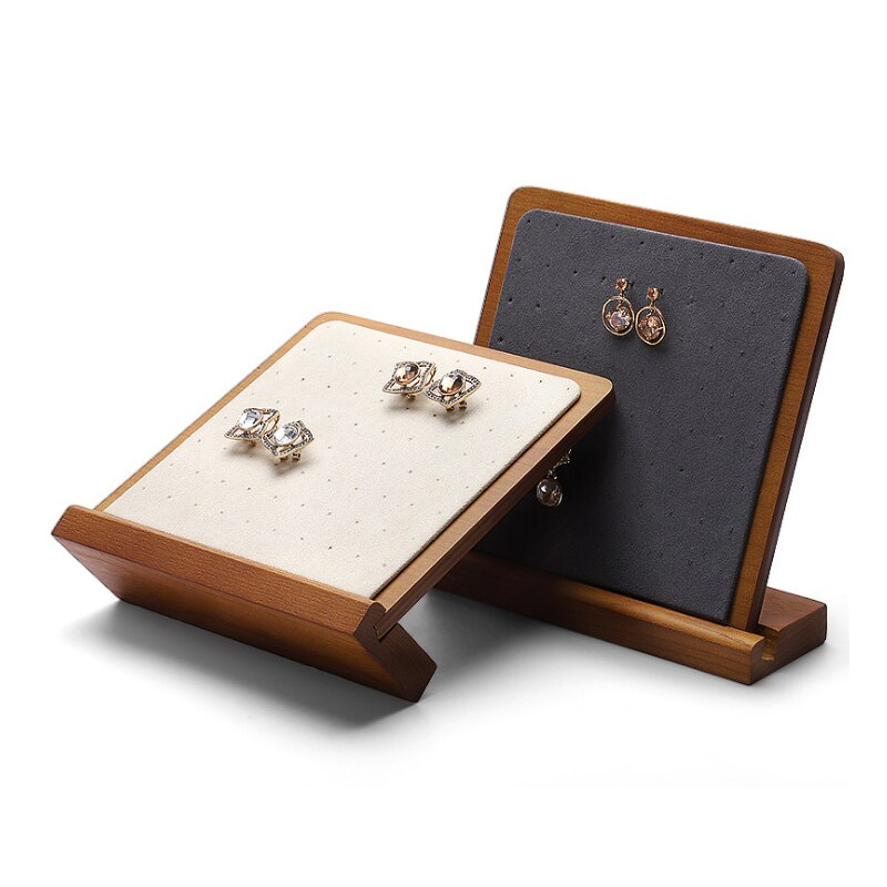 Soporte desmontable de madera para colgar joyas, estante para colgar pendientes, soporte de pendientes, soporte de pendientes de madera maciza de bambú