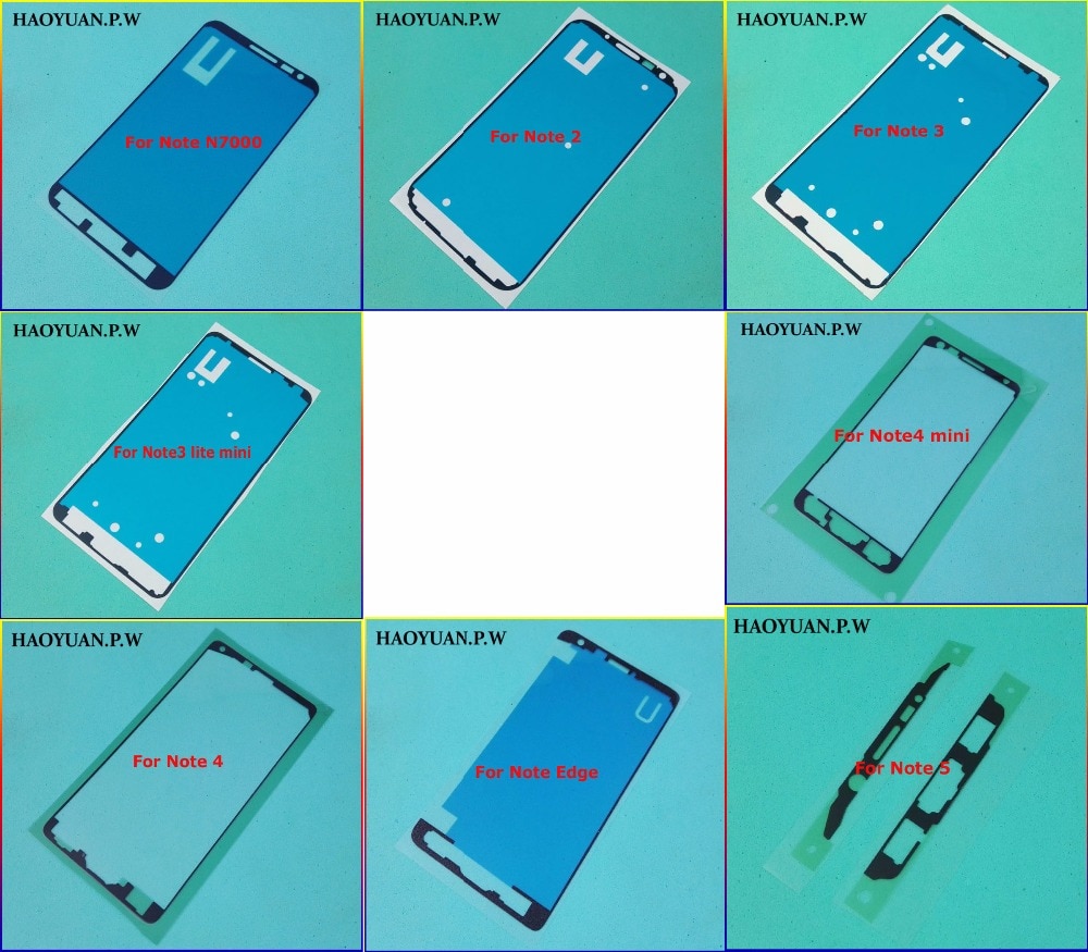 HAOYUAN.P.W Sticker Front LCD Frame Panel Faceplate Adhesive For Samsung Galaxy Note 1 2 3 lite 4 mini 5 Edge tape Glue